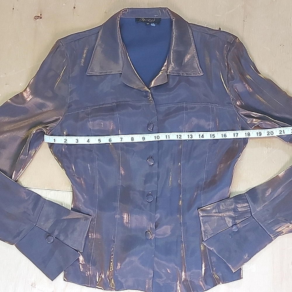 Oblique Brand Bronze Blouse with Laced Back, Size 12 - Picture 11 of 16